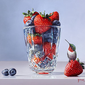 thumbnail of Ruby-throated Hummingbird & Berries